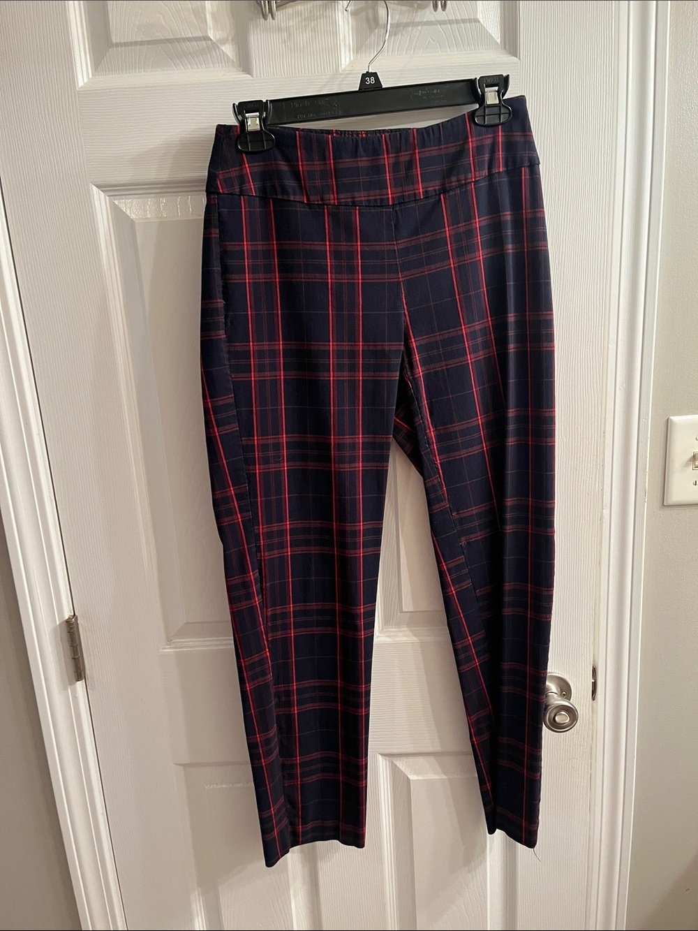 New Directions Blue and Red Plaid Pants